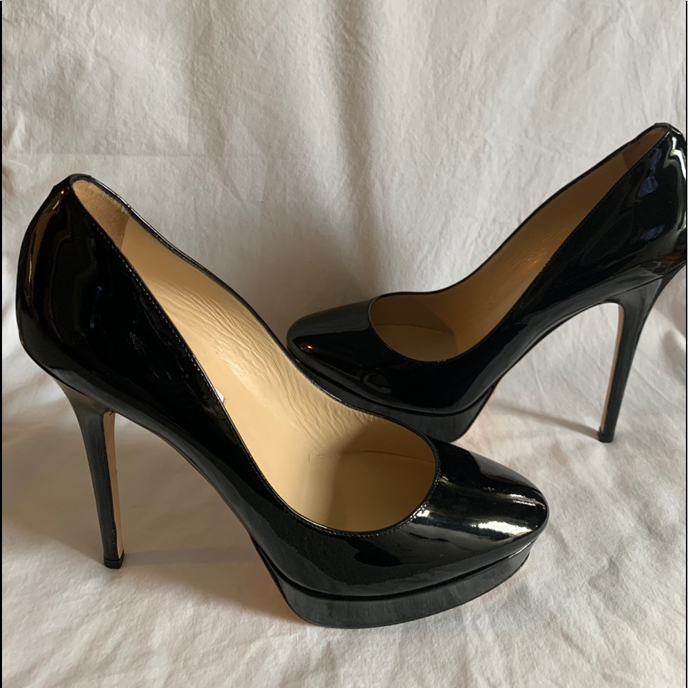 New Jimmy Choo Platform Cosmic Black Pump Sz 41
